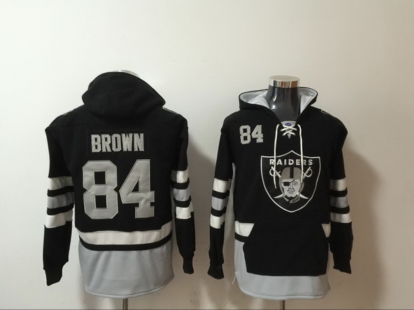 Men Nike Los Angeles Raiders Antonio Brown 84 NFL Winter Thick Hoodie