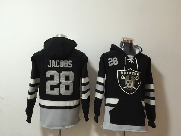 Men Nike Los Angeles Raiders Josh Jacobs 28 NFL Winter Thick Hoodie