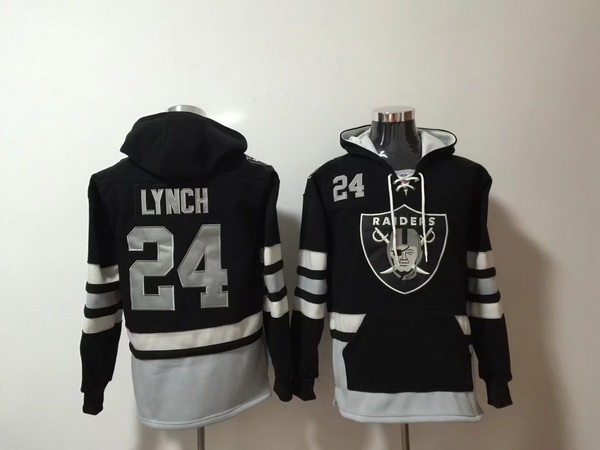 Men Nike Los Angeles Raiders Marshawn Lynch 24 NFL Winter Thick Hoodie