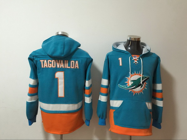 Men Nike Miami Dolphins Tua Tagovailoa 1 NFL Winter Thick Hoodie