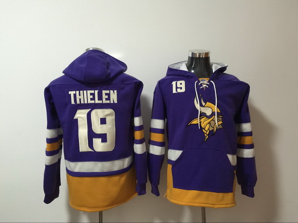 Men Nike Minnesota Vikings Adam Thielen 19 NFL Winter Thick Hoodie