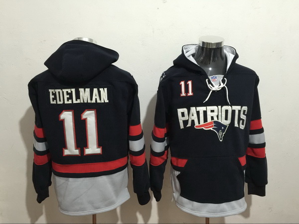 Men Nike New England Patriots Julian Edelman 11 NFL Winter Thick Hoodie