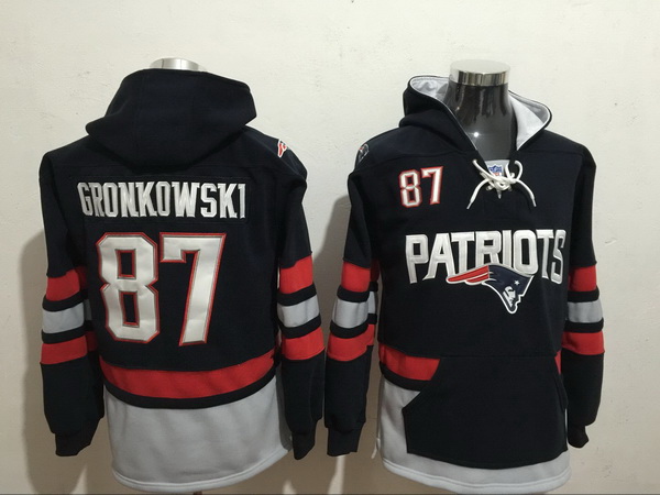 Men Nike New England Patriots Rob Gronkowski 87 NFL Winter Thick Hoodie