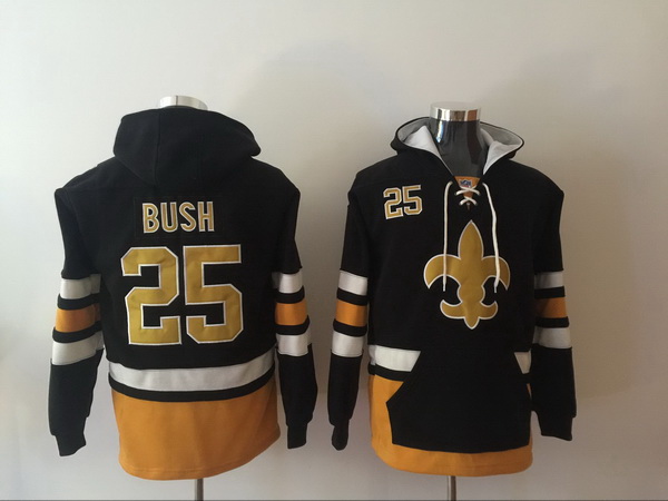 Men Nike New Orleans Saints Reggie Bush 25 NFL Winter Thick Hoodie