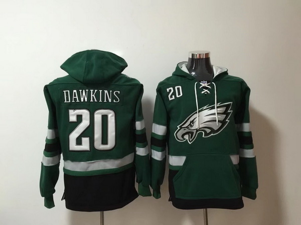 Men Nike Philadelphia Eagles Brian Dawkins 20 NFL Winter Thick Hoodie