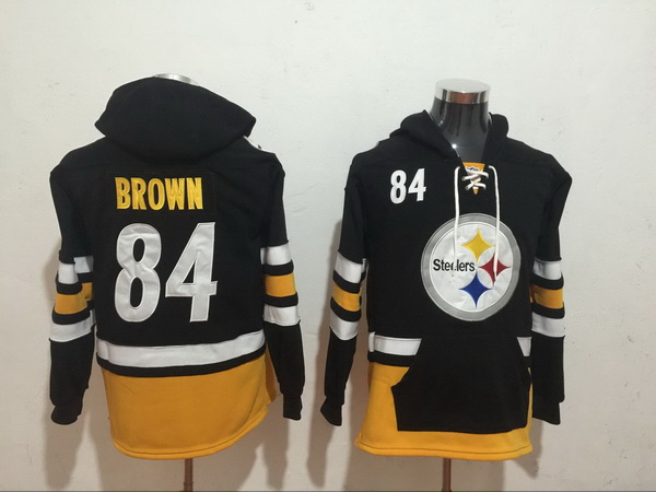 Men Nike Pittsburgh Steelers Antonio Brown  84 NFL Winter Thick Hoodie