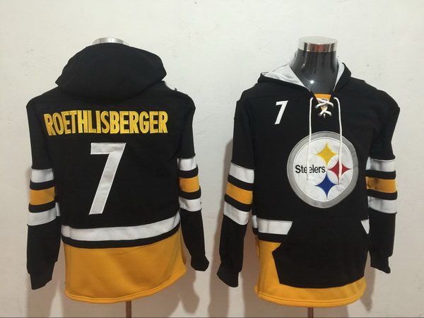 Men Nike Pittsburgh Steelers Ben Roethlisberger 7 NFL Winter Thick Hoodie