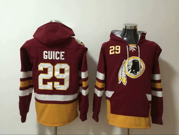 Men Nike Washington Redskins Derrius Guice 29 NFL Winter Thick Hoodie