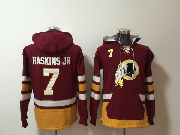 Men Nike Washington Redskins Dwayne Haskins Jr. 7 NFL Winter Thick Hoodie