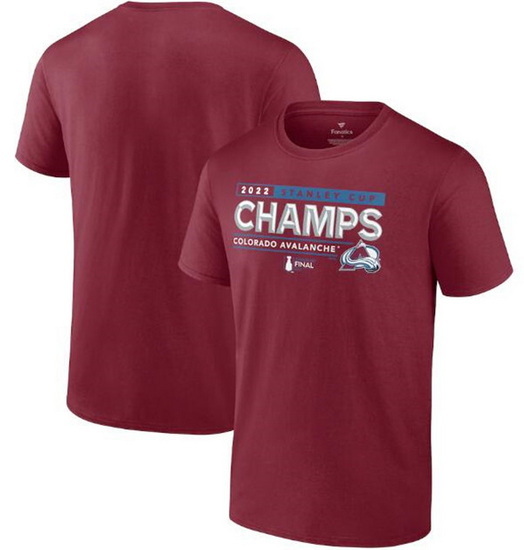 Men Colorado Avalanche Burgundy 2022 Stanley Cup Champions Winger T Shirt