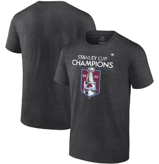 Men Colorado Avalanche Charcoal 2022 Stanley Cup Champions Locker Room T Shirt