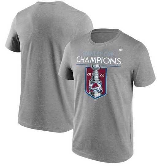 Men Colorado Avalanche Grey 2022 Stanley Cup Champions Jersey Roster T Shirt