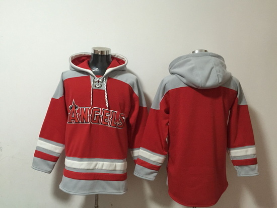 Men Los Angeles Angels Blank Stitched Red Hoodie