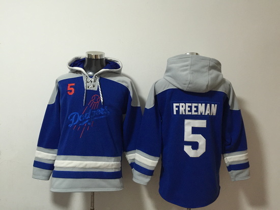 Men Los Angeles Dodgers 5 Freddie Freeman Stitched Hoodie