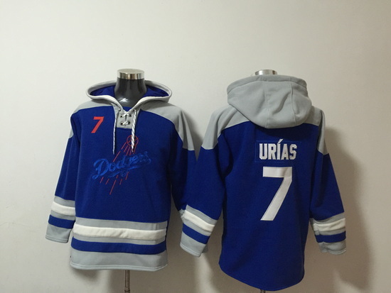 Men Los Angeles Dodgers 7 Julio Urias Stitched Hoodie