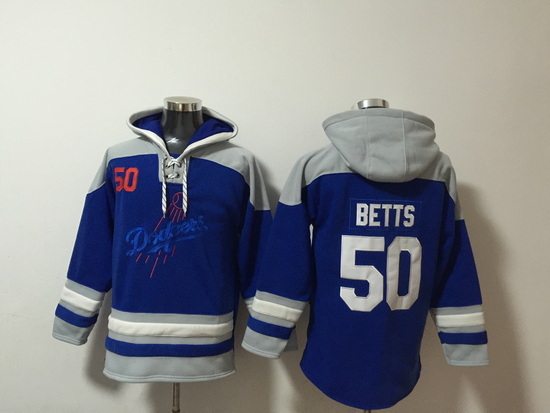 Men Los Angeles Dodgers 50 Mookie Betts Stitched Hoodie