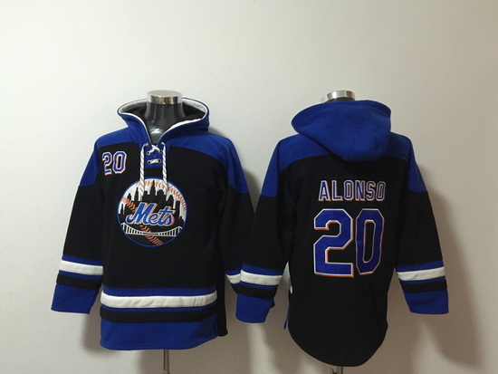 Men New York Mets 20 Pete Alonso Stitched Hoodie