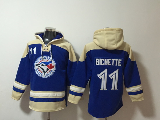 Men's Toronto Blue Jays #11 Bo Bichette Blue Stitched Hoodie