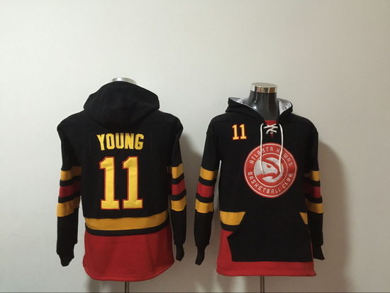 Men Atlanta Hawks #11 Trae Young Black All Stitched Hoody