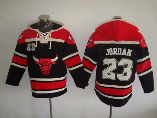 Men Chicago Bulls #23 Michael Jordan Black Pullover NBA Hoodie