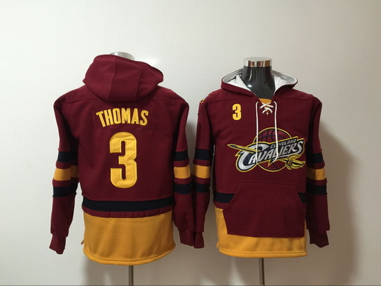 Men Cleveland Cavaliers #3 Isaiah Thomas Red Name & Number Pullover NBA Hoodie