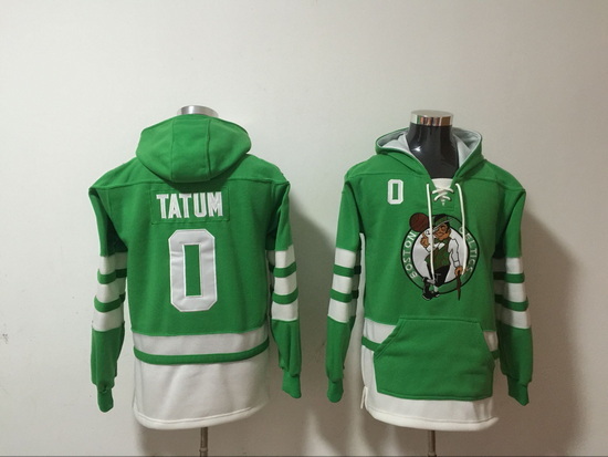 Men's Boston Celtics #0 Jayson Tatum Green Pullover Hoodie II