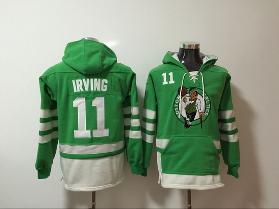 Men's Boston Celtics #11 Kyrie Irving Green Stitched Hoody