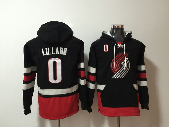 Men's Portland Trail Blazers #0 Damian Lillard Black Stitched Hoody