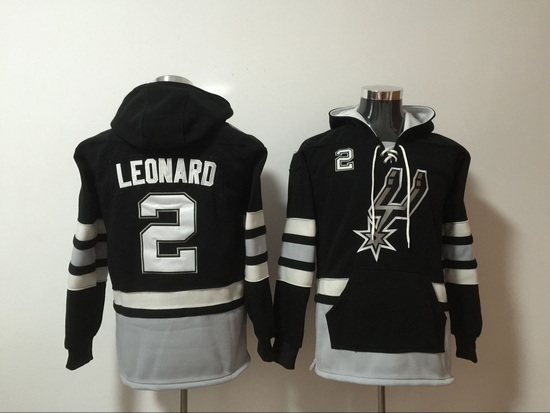 San Antonio Spurs #2 Kawhi Leonard Black Name & Number Pullover NBA Hoodie