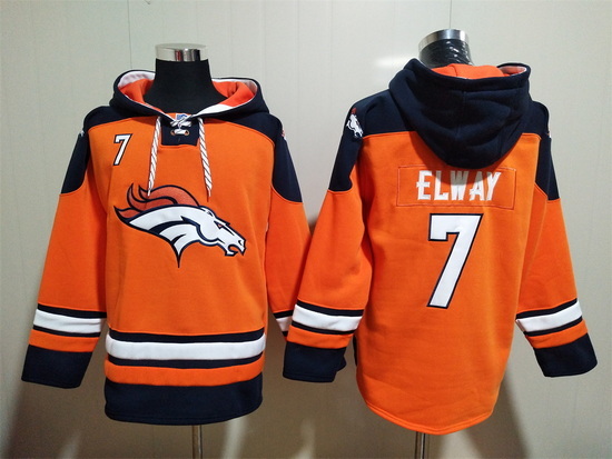 Men Denver Broncos 7 John Elway Stitched Hoodie