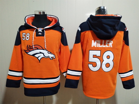 Men Denver Broncos 58 Von Miller Stitched Hoodie