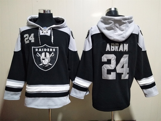 Men Las Vegas Raiders 24 Charles Woodson Stitched Hoodie