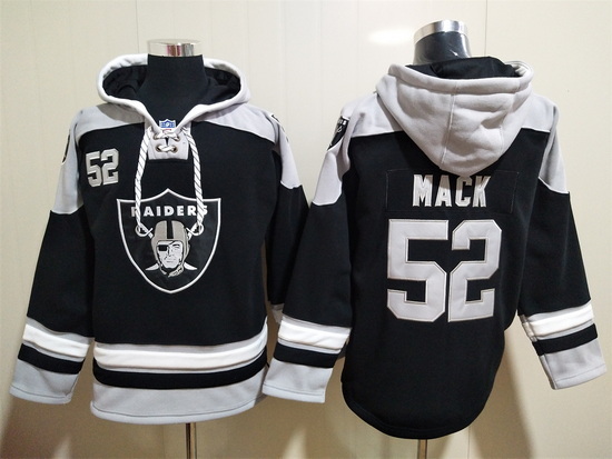 Men Las Vegas Raiders 52 Khalil Mack Stitched Hoodie