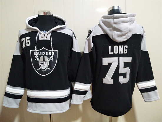 Men Las Vegas Raiders 75 Howie Long Stitched Hoodie