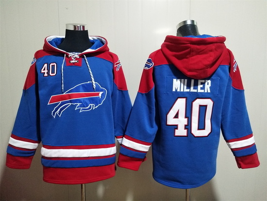 NFL Men Buffalo Bills 40 Von Miller Stitched Hoodie