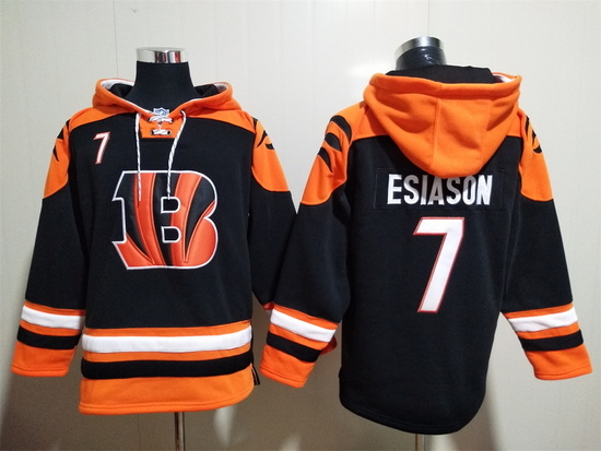 NFL Men Cincinnati Bengals 7 Boomer Esiason Stitched Hoodie