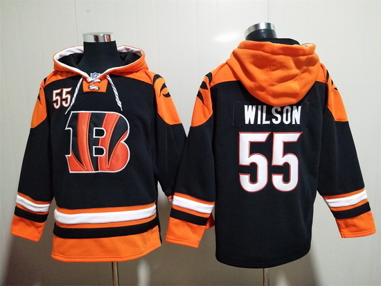 NFL Men Cincinnati Bengals 55 Logan Wilson Stitched Hoodie