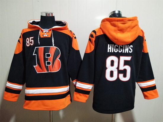 NFL Men Cincinnati Bengals 85 Tee Higgins Stitched Hoodie