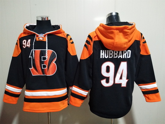 NFL Men Cincinnati Bengals 94 Sam Hubbard Stitched Hoodie