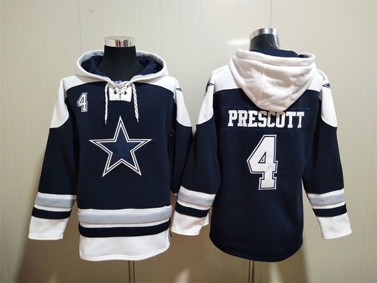 NFL Men Dallas Cowboys 4 Dak Prescott Stitched Hoodie