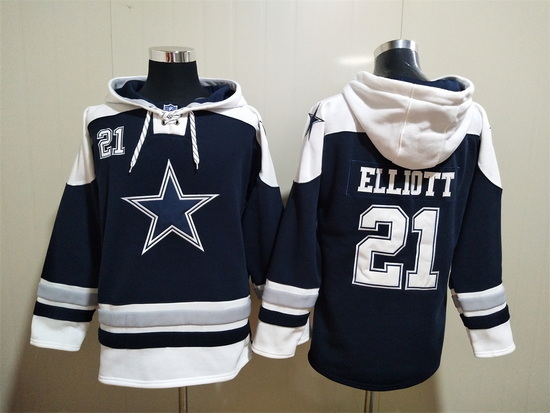 NFL Men Dallas Cowboys 21 Ezekiel Elliott Stitched Hoodie