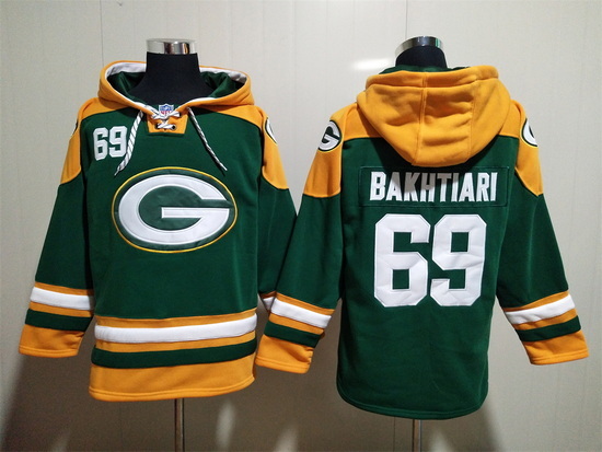 NFL Men Green Bay Packers 69 David Bakhtiari Stitched Hoodie