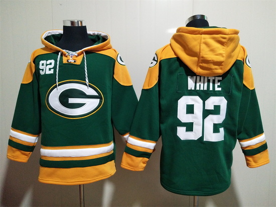 NFL Men Green Bay Packers 92 Reggie White Stitched Hoodie