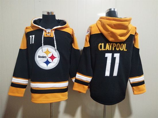 NFL Men Pittsburgh Steelers 11 Chase Claypool Stitched Hoodie