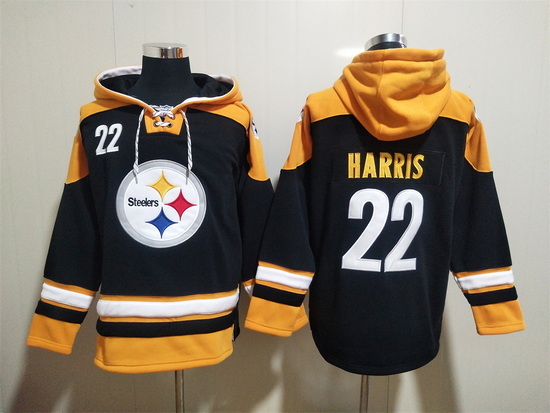 NFL Men Pittsburgh Steelers 22 Najee Harris Stitched Hoodie