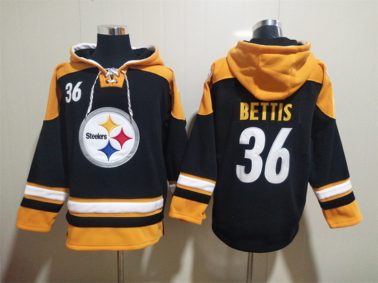 NFL Men Pittsburgh Steelers 36 Jerome Bettis Stitched Hoodie