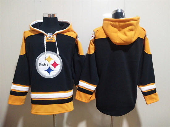 NFL Men Pittsburgh Steelers Blank Stitched Hoodie II