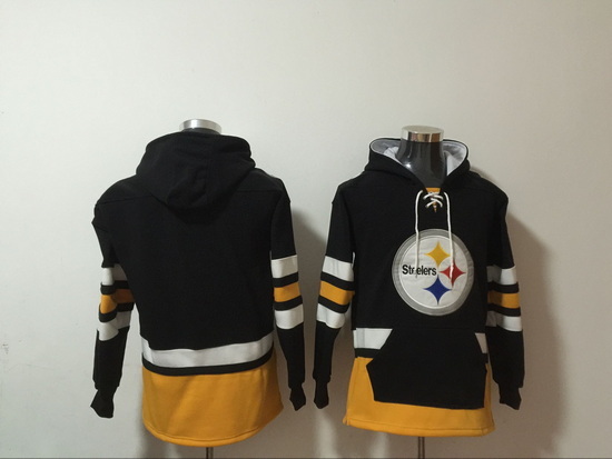 NFL Men Pittsburgh Steelers Blank Stitched Hoodie