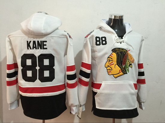 Men Chicago Blackhawks Patrick Kane 88 White Stitched NHL Hoodie　ＩＩ