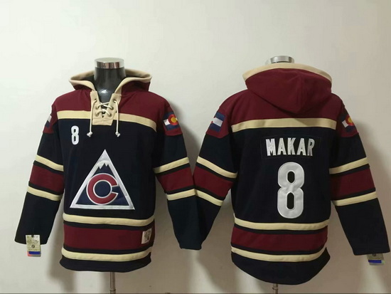 Men Colorado Avalanche 8 Cale Makar Stitched Hoody